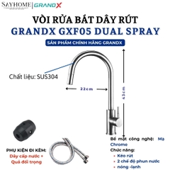Vòi rửa chén GRANDX GXF05 DUAL SPRAY - Hàng chính hãng