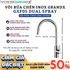 Vòi rửa chén GRANDX GXF05 DUAL SPRAY - Hàng chính hãng