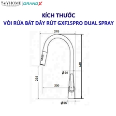 Vòi rửa chén GRANDX GXF15Pro DUAL SPRAY tại thành phố Hồ Chí Minh