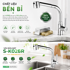 Vòi rửa chén bát EUROSUN S-K028R - Chính hãng