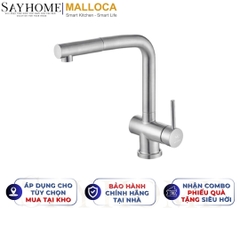 Vòi rửa chén inox MALLOCA K103-SS dây rút - Hàng chính hãng