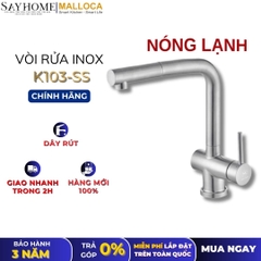 Vòi rửa chén inox MALLOCA K103-SS dây rút - Hàng chính hãng