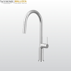 Vòi rửa chén MALLOCA K2203-CR dây rút mạ Chrome 2 nguồn nóng, lạnh - Hàng chính hãng