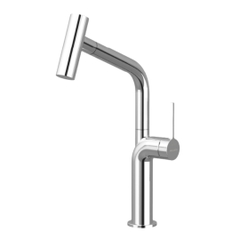 Vòi rửa chén MALLOCA K2206-CR dây rút mạ Chrome 2 nguồn nóng, lạnh - Hàng chính hãng