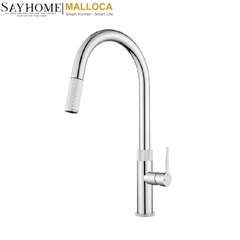 Vòi rửa chén MALLOCA K1090SS đồng thau mạ PVD INOX dây rút tại thành phố Hồ Chí Minh
