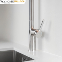 Vòi rửa chén MALLOCA K1726-SS dây rút 2 nguồn nóng, lạnh inox 304 - Hàng chính hãng