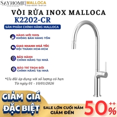 Vòi rửa chén MALLOCA K2202-CR mạ Chrome 2 nguồn nóng, lạnh - Hàng chính hãng