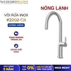 Vòi rửa chén MALLOCA K2202-CR mạ Chrome 2 nguồn nóng, lạnh - Hàng chính hãng