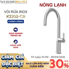 Vòi rửa chén MALLOCA K2202-CR mạ Chrome 2 nguồn nóng, lạnh - Hàng chính hãng