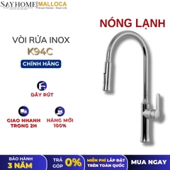 Vòi rửa chén MALLOCA K94C mạ Chrome dây rút - Hàng chính hãng