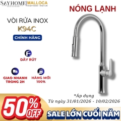 Vòi rửa chén MALLOCA K94C mạ Chrome dây rút - Hàng chính hãng