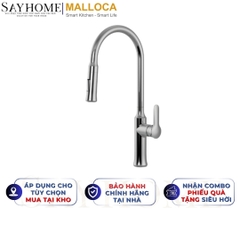 Vòi rửa chén MALLOCA K94C mạ Chrome dây rút - Hàng chính hãng
