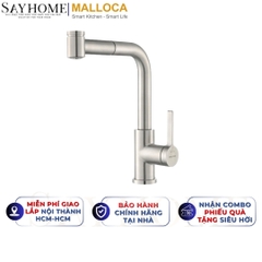 Vòi rửa chén MALLOCA LuxSteel K066-PO dây rút - Hàng chính hãng