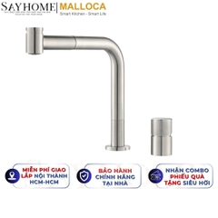 Vòi rửa chén MALLOCA LuxSteel K068-PO dây rút - Hàng chính hãng