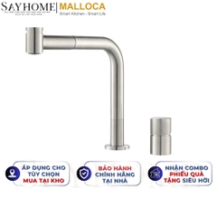 Vòi rửa chén MALLOCA LuxSteel K068-PO dây rút - Hàng chính hãng