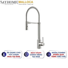 Vòi rửa chén MALLOCA LuxSteel K088-CS dây lò xo - Hàng chính hãng