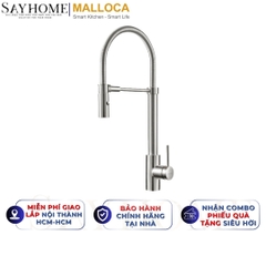 Vòi rửa chén MALLOCA LuxSteel K088-CS dây lò xo - Hàng chính hãng