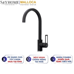 Vòi rửa chén MALLOCA MF-040 đồng thau sơn giả đá màu đen - Hàng chính hãng