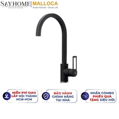 Vòi rửa chén MALLOCA MF-040 đồng thau sơn giả đá màu đen - Hàng chính hãng