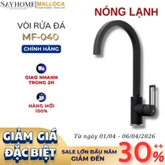 Vòi rửa chén MALLOCA MF-040 đồng thau sơn giả đá màu đen - Hàng chính hãng