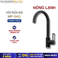 Vòi rửa chén MALLOCA MF-040 đồng thau sơn giả đá màu đen - Hàng chính hãng