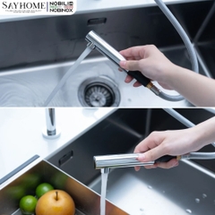 Vòi rửa chén NOBILI TABLE NB242 dây rút 2 chế độ - Hàng chính hãng