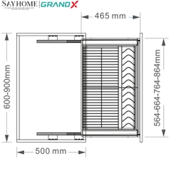 Giá bát đĩa GrandX XD.60S/70S/80S/90S Inox 304 nan dẹt  - Hàng chính hãng