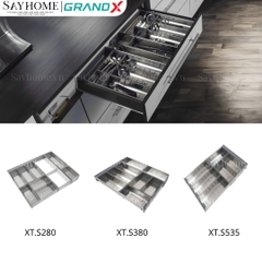 Khay chia thìa nĩa GrandX XT.S280/S380/S535 đa năng Inox Sus304 - Hàng chính hãng