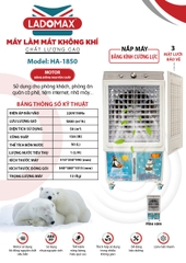 Máy quạt làm mát hơi nước 50L LADOMAX HA-1850 PHÍM CƠ  - Chính hãng