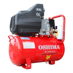 Máy nén khí Oshima 24L 2.0HP Đỏ Điện 1 pha (có dầu, nhanh, dây đồng)