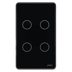 Công tắc cảm ứng nhà thông minh FPT Smart Home Athena chữ nhật màu đen 4 nút