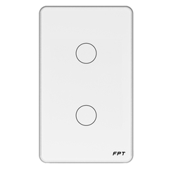 Công tắc cảm ứng nhà thông minh FPT Smart Home Athena chữ nhật màu trắng 2 nút