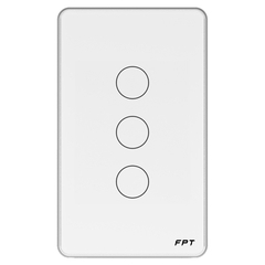 Công tắc cảm ứng nhà thông minh FPT Smart Home Athena chữ nhật màu trắng 3 nút