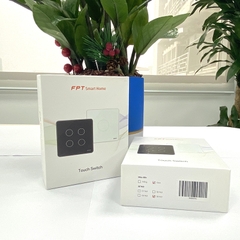 Công tắc cảm ứng nhà thông minh FPT Smart Home Athena vuông màu đen 4 nút
