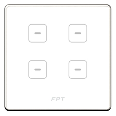 Công tắc cảm ứng nhà thông minh FPT Hera vuông 4 nút màu trắng