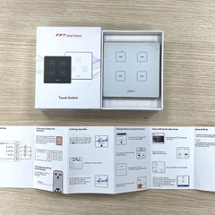 Công tắc cảm ứng nhà thông minh FPT Hera vuông 4 nút màu trắng