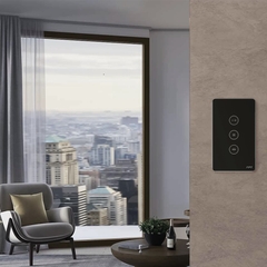 Công tắc điều khiển rèm cửa nhà thông minh FPT chữ nhật màu đen Bluetooth