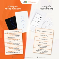Công tắc cảm ứng nhà thông minh FPT Leto chữ nhật đen 1 nút