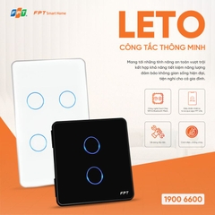 Công tắc cảm ứng nhà thông minh FPT Leto vuông trắng 2 nút