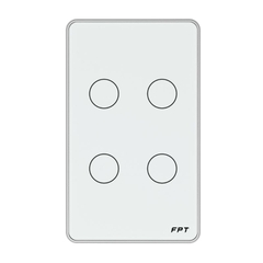 Công tắc cảm ứng nhà thông minh FPT Leto chữ nhật trắng 4 nút
