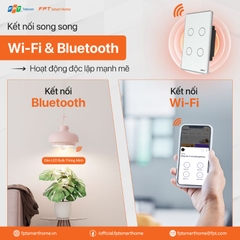 Công tắc cảm ứng nhà thông minh FPT Leto chữ nhật trắng 4 nút