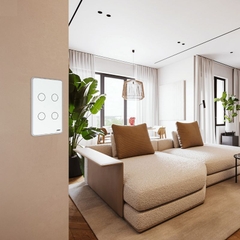 Công tắc cảm ứng nhà thông minh FPT Leto chữ nhật trắng 4 nút