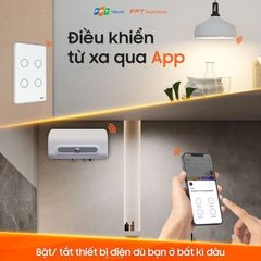 Công tắc cảm ứng nhà thông minh FPT Leto chữ nhật trắng 4 nút