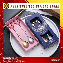 Hộp đựng thìa dĩa quà tặng màu hồng