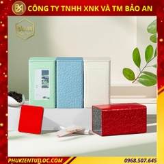 Bộ sưu tập lon trà hoạ tiết vân lá cao cấp