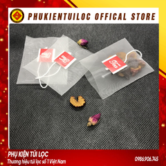 Combo 100 Túi lọc trà, thảo dược lưới tam giác 4.8x6cm dây nhúng, hàn nhiệt
