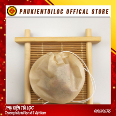 Combo 100 túi lọc giấy hình trống có dây rút lọc trà hoa, trà bột, cafe, bột thảo dược