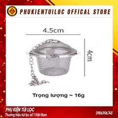 Lọc inox 304 hình trụ lưới cao cấp, nhiều kích thước, có dây treo- LINOX6- Phukientuiloc