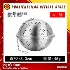 Lọc inox hình tròn cao cấp, có dây treo, nhiều kích thước, quả lọc W3801-6.2cm