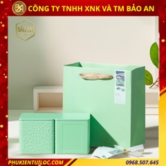Bộ sưu tập lon trà hoạ tiết vân lá cao cấp
